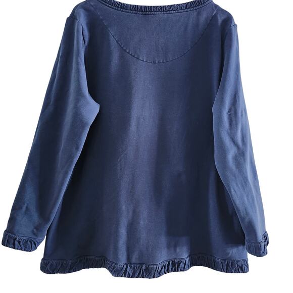 Soft Surroundings Blue Pull on Cotton Spandex Top with Gathered Trim Size 2X - Picture 2 of 10